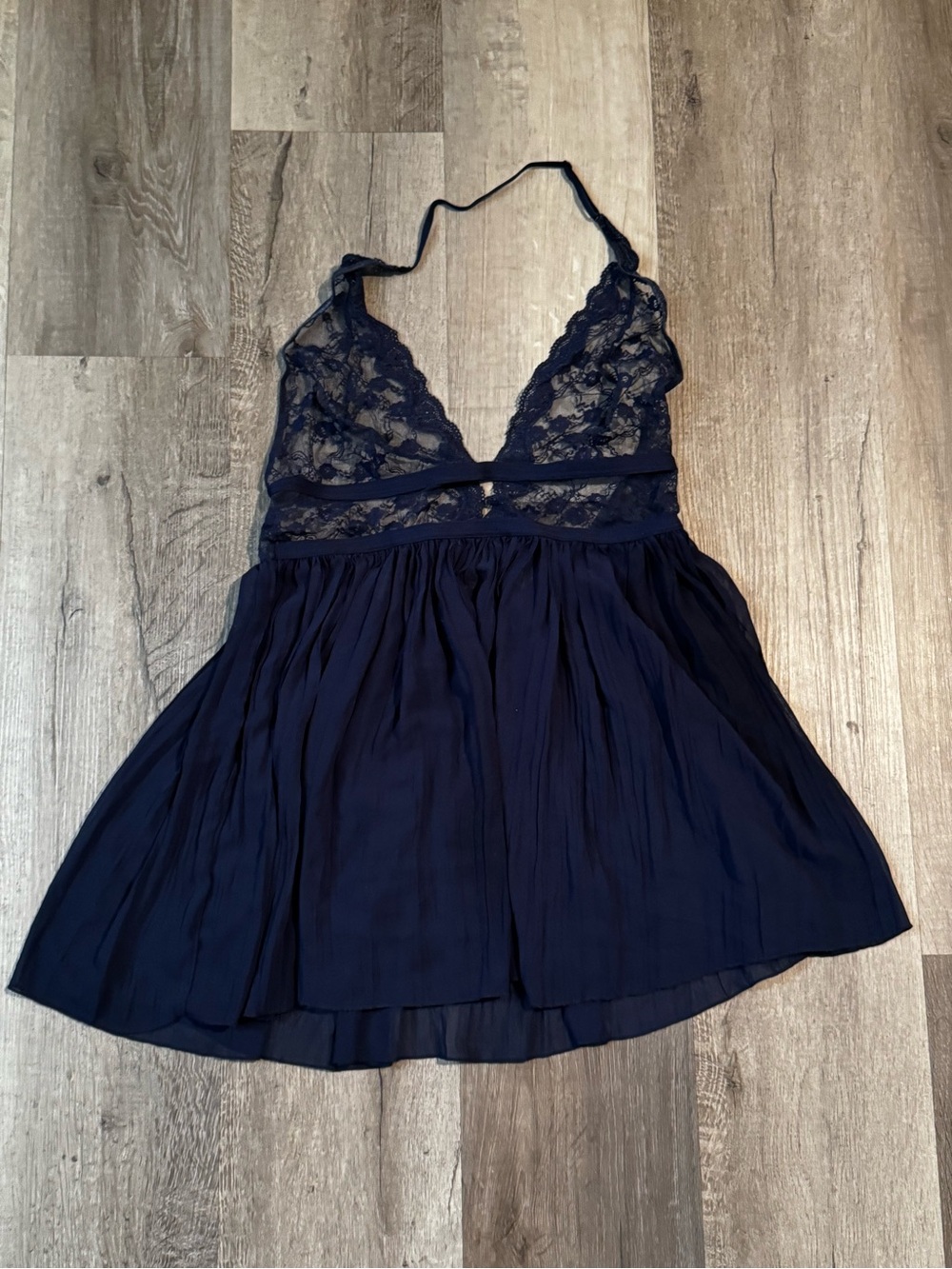 Victoriaโs secret Navy Lace Halter Chemise - Women's Intimates